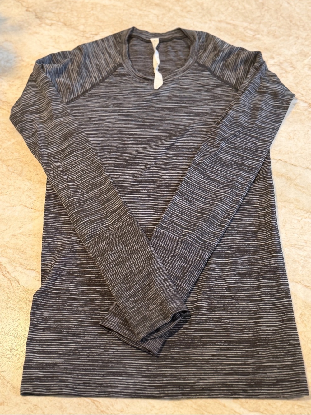 lululemon athletica Women's Long Sleeve Striped Crewneck Top - Dark Gray
